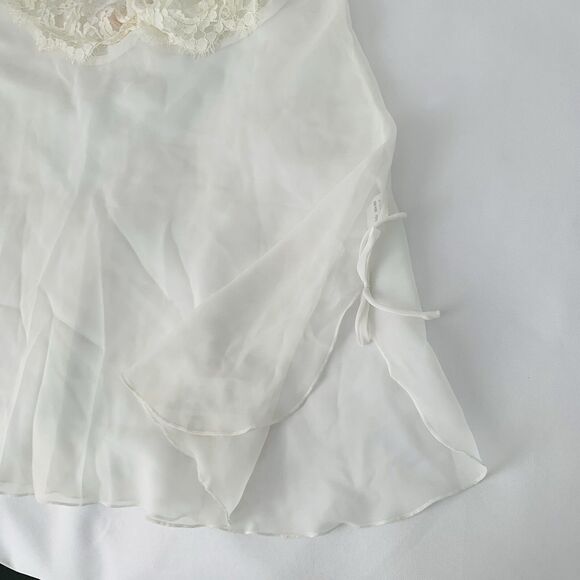 VTG Oscar de la Renta Pink Label Chemise Slip Gown & Robe M Sheer White Bridal - Picture 6 of 16